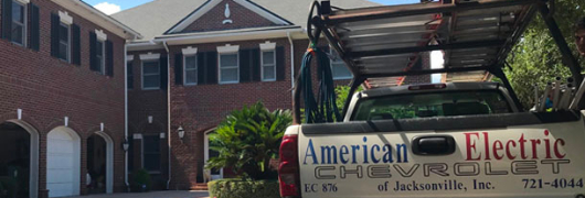 Work Truck outside nice residential home